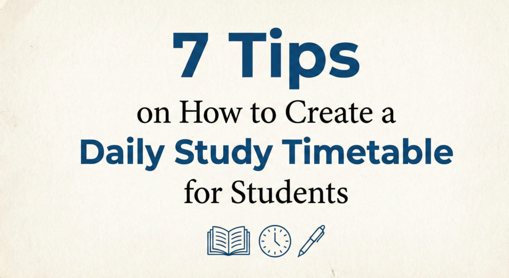 7 Tips on How to Create a Daily Study Timetable for Students